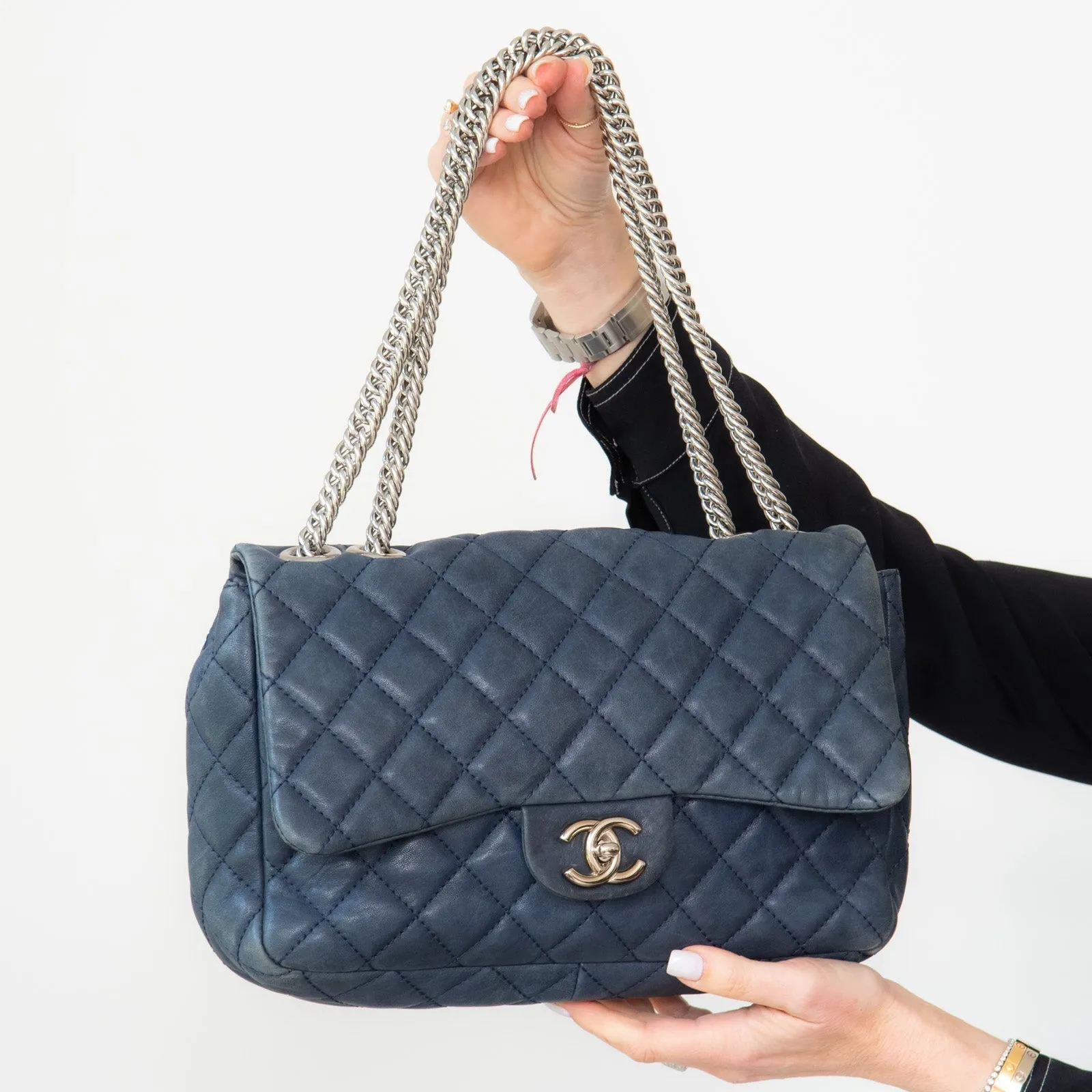 Chanel Flap Innovative Blue Leather Trend-setting Shoulder Single Bag