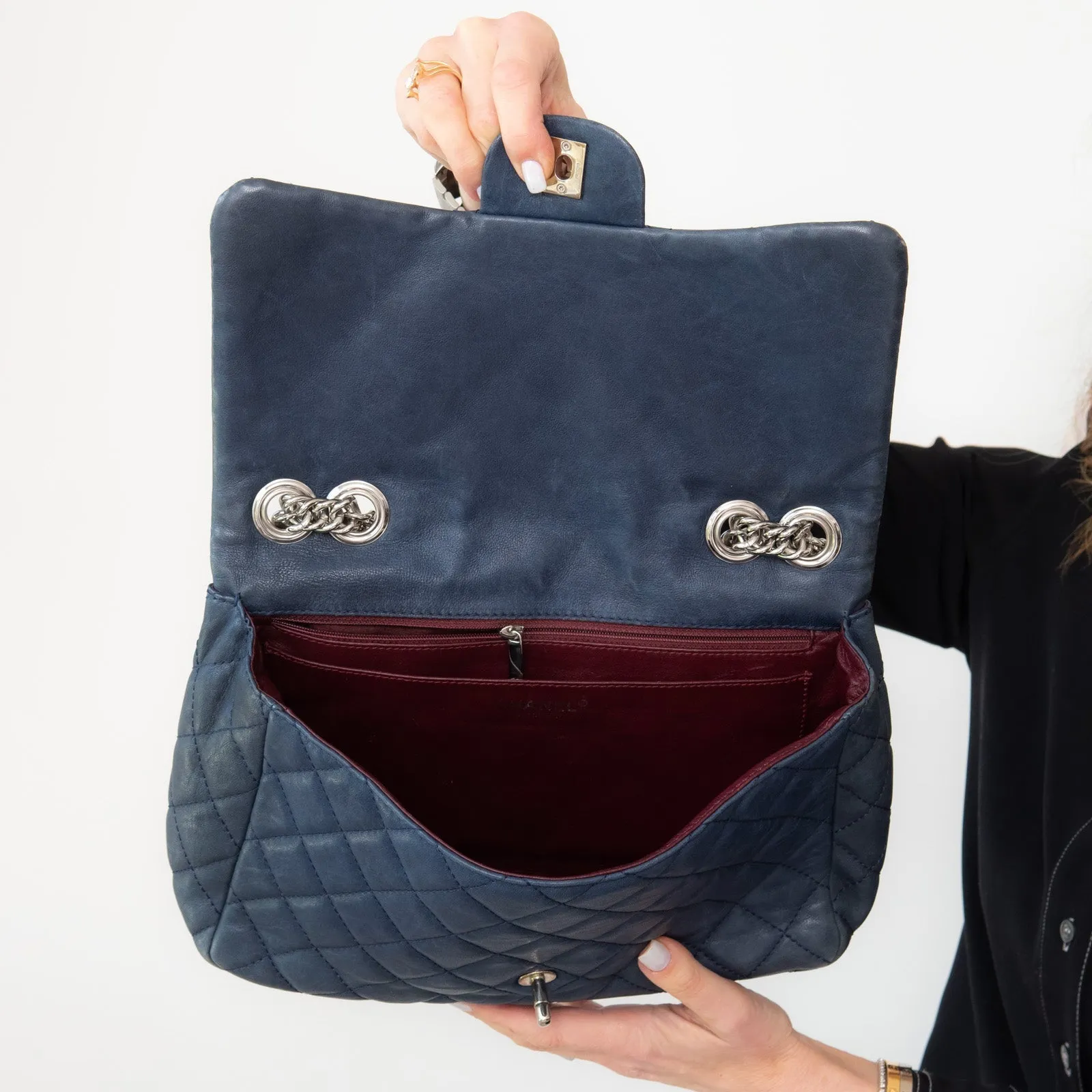 Chanel Flap Innovative Blue Leather Trend-setting Shoulder Single Bag