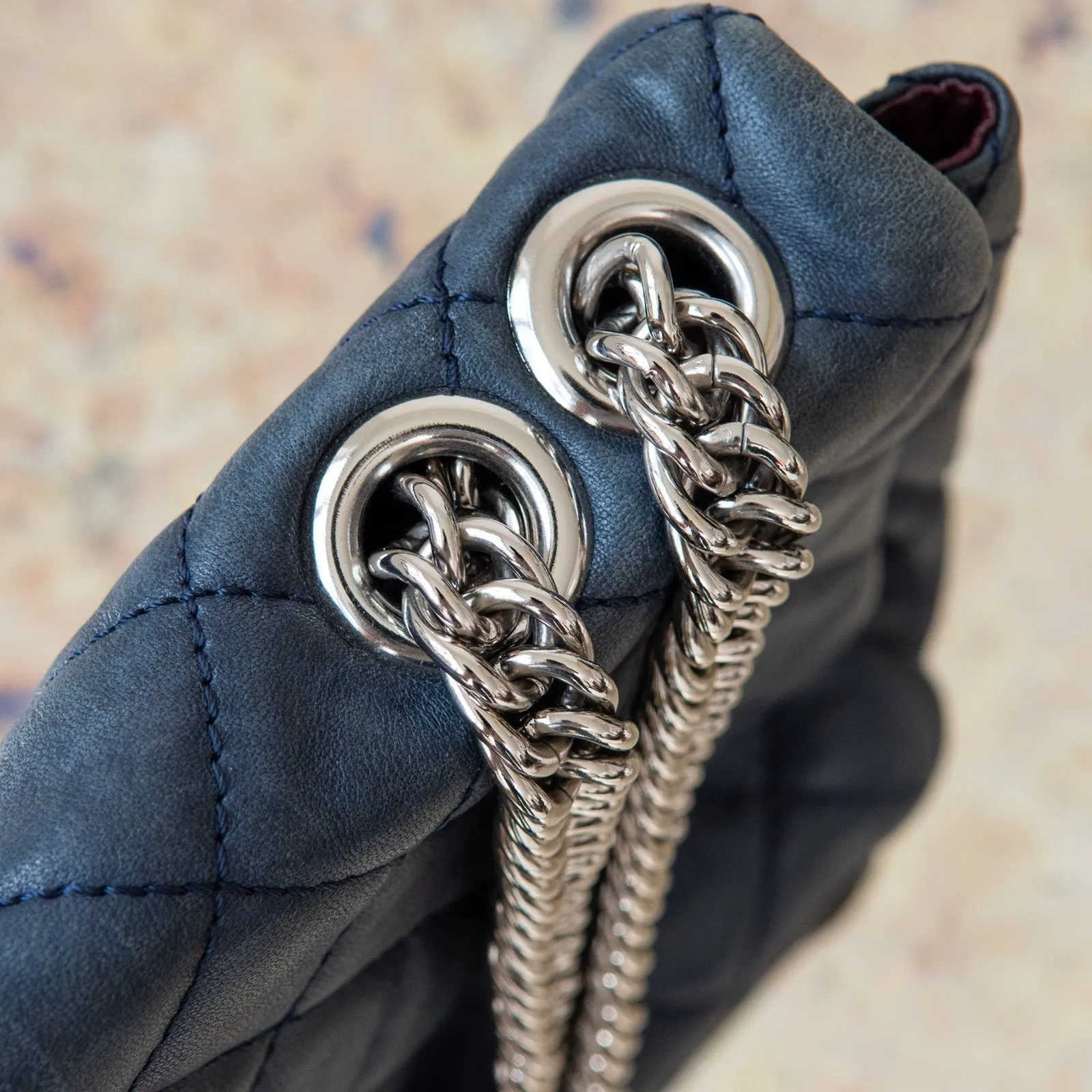 Chanel Flap Innovative Blue Leather Trend-setting Shoulder Single Bag