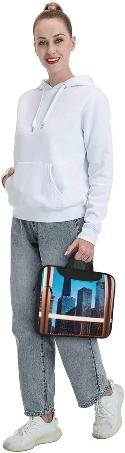Chicago Reflect Print Work Laptop Bag Stylish and Protective Laptop Case Briefcase for Men Women Office