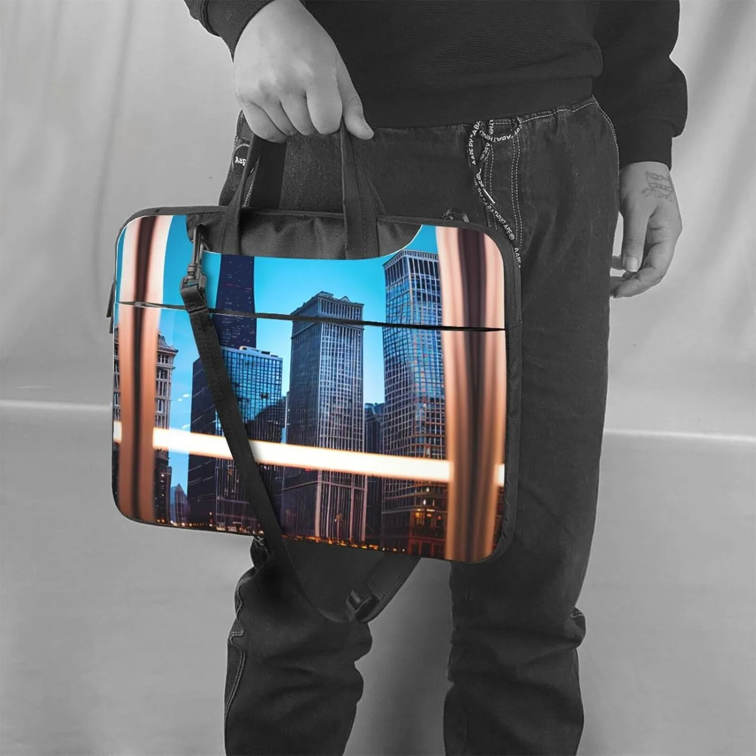 Chicago Reflect Print Work Laptop Bag Stylish and Protective Laptop Case Briefcase for Men Women Office