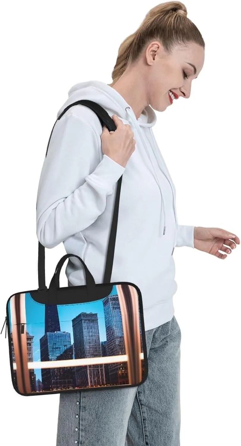 Chicago Reflect Print Work Laptop Bag Stylish and Protective Laptop Case Briefcase for Men Women Office