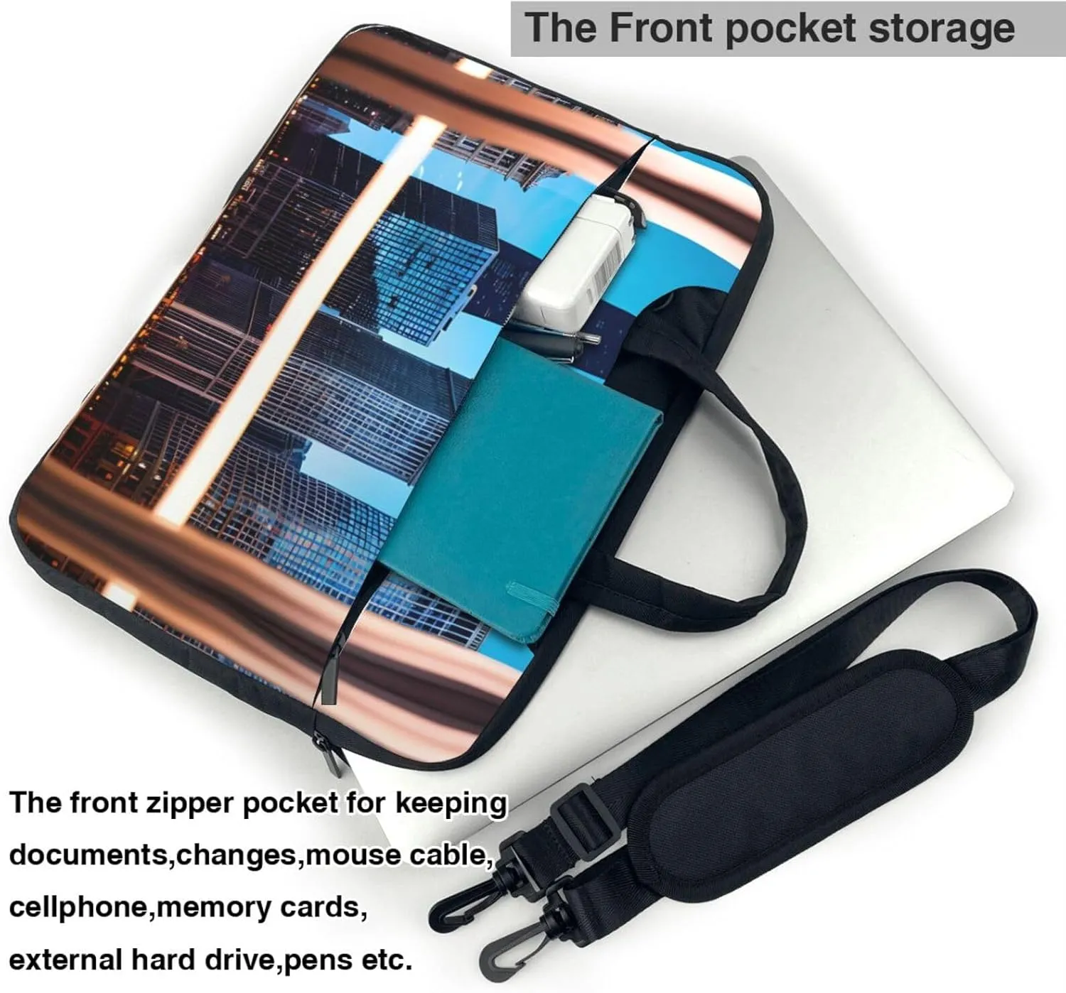 Chicago Reflect Print Work Laptop Bag Stylish and Protective Laptop Case Briefcase for Men Women Office