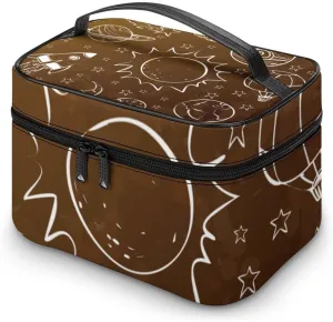 CHIGUA Sun Planets Pace Doodle Line Portable Travel Organizer Cosmetic Bag for Women Makeup Bag Handy Toiletry Washing Bag Receiving Bag Accessories Travelling Essentials Storage Pouch