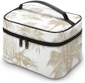 CHIGUA Tropical Palm Trees Scenery Portable Travel Organizer Cosmetic Bag for Women Makeup Bag Handy Toiletry Washing Bag Receiving Bag Accessories Travelling Essentials Storage Pouch