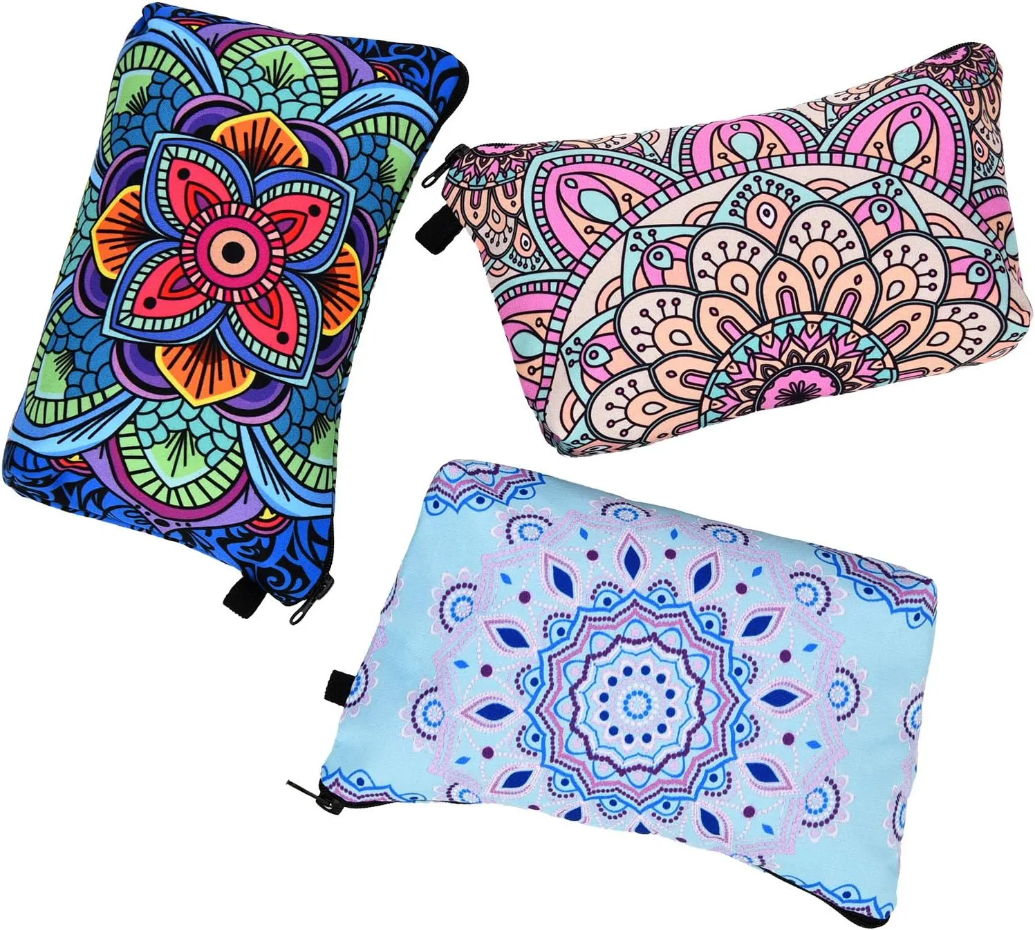 Chuangdi 6 Pieces Makeup Bag Toiletry Pouch Waterproof Cosmetic Bag with Zipper Travel Packing Pouch 8.7 x 5.3 Inch Small Cosmetic Organizer Accessory for Women and Men(Multicolor Style)