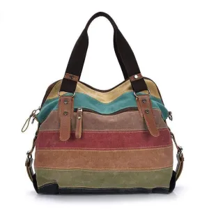 Classic Patchwork Fashion Canvas Shoulder Bag for Women