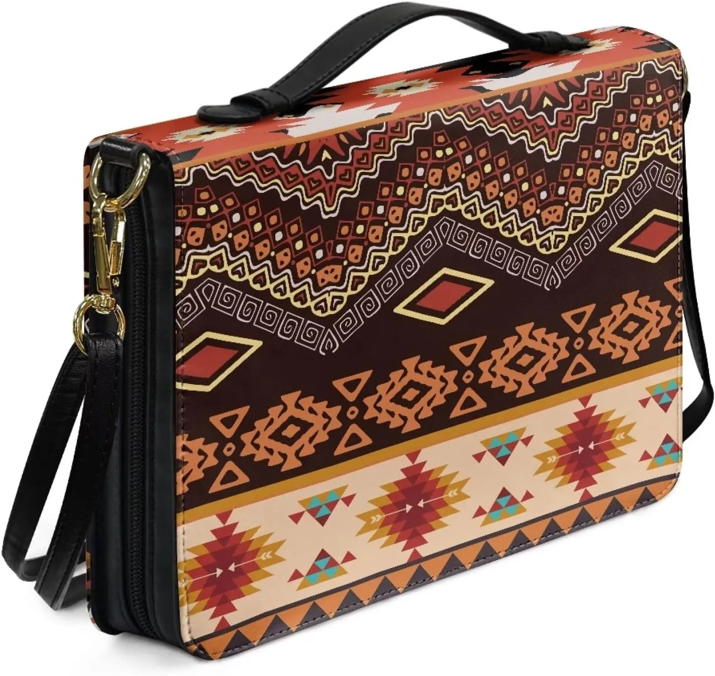 Classic PU Leather Bible Cover Church Book Cover,Carrying Book Case Crossbody Bag Bible Protective