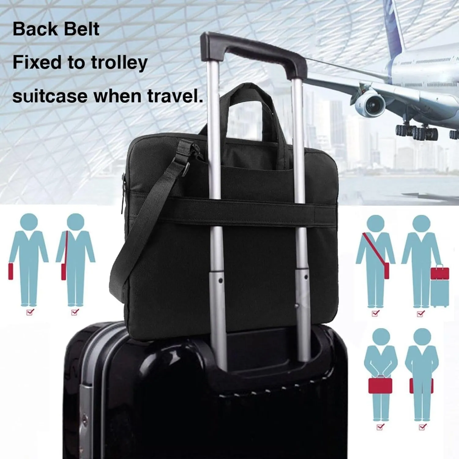 Classical castle Pattern Laptop Bag - with Soft Interior, Multiple Pockets - Ideal for Men, Travel and Business