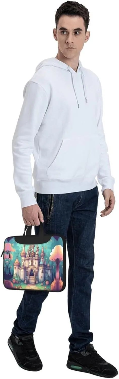 Classical castle Pattern Laptop Bag - with Soft Interior, Multiple Pockets - Ideal for Men, Travel and Business