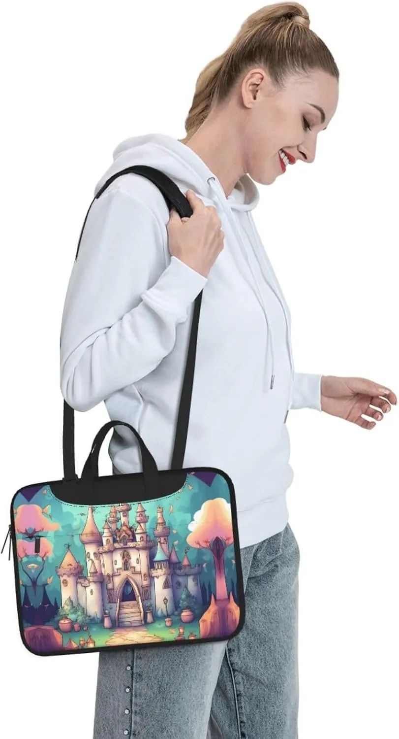 Classical castle Pattern Laptop Bag - with Soft Interior, Multiple Pockets - Ideal for Men, Travel and Business