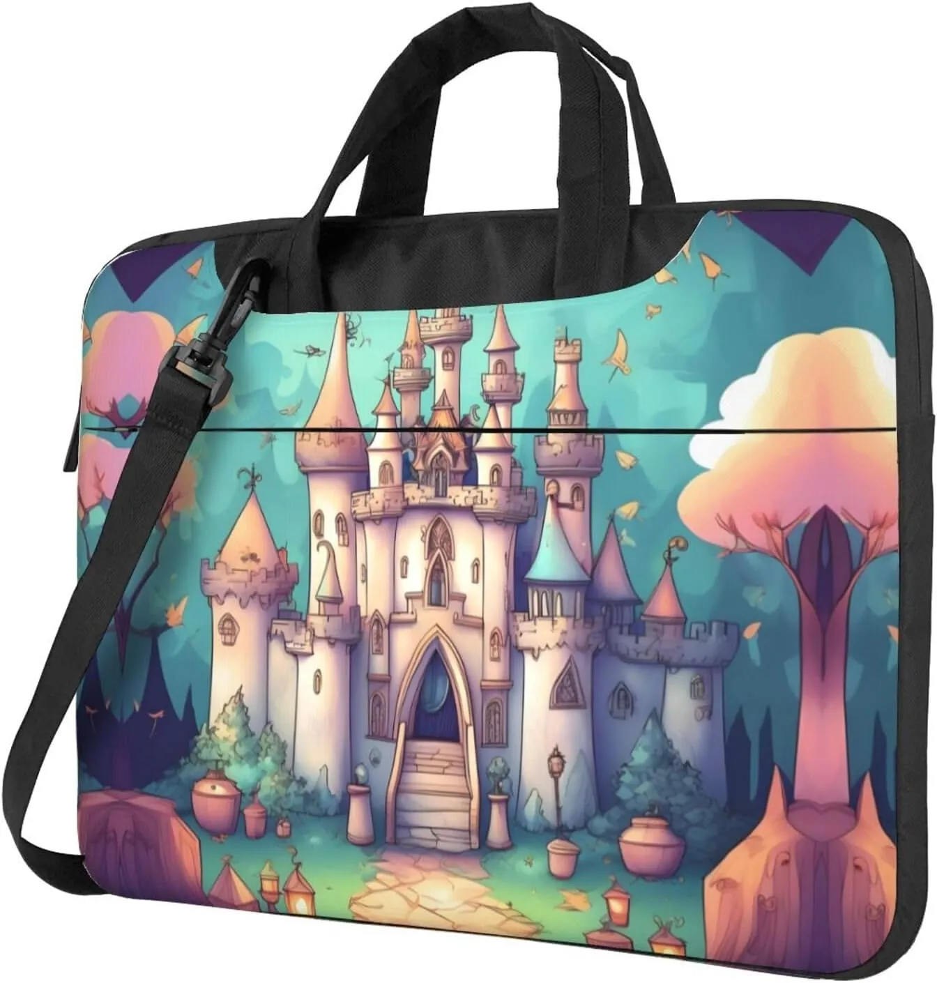 Classical castle Pattern Laptop Bag - with Soft Interior, Multiple Pockets - Ideal for Men, Travel and Business