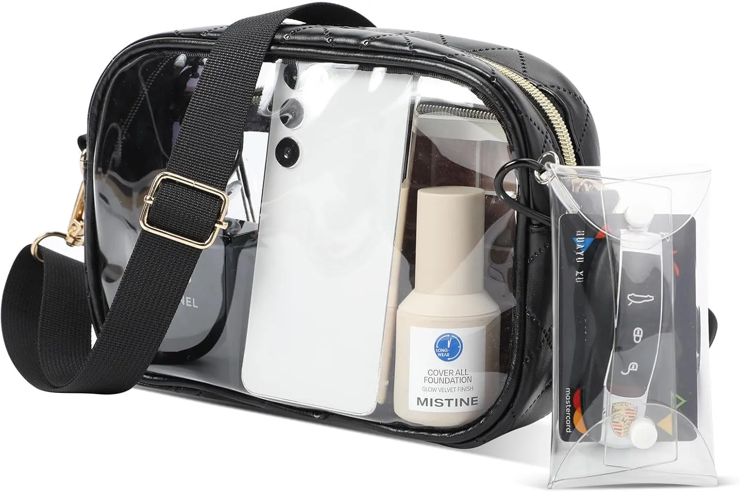 Clear Bag for Stadium Events, Clear Sling Purse Crossbody Bag with Adjustable Shoulder Strap for Women Concert