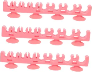 CLISPEED 3Pcs Silicone Makeup Brush Drying Rack Holder Space Saving Organizer with Suction Cups for and Displaying Cosmetic Brushes present for Makeup Lovers