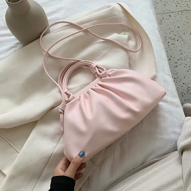 Cloud Bag With  Shoulder Handle Design Small PU Leather Crossbody Bags For Women 2020 Summer Female Elegant Shoulder Handbags