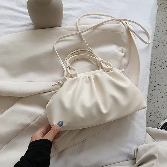 Cloud Bag With  Shoulder Handle Design Small PU Leather Crossbody Bags For Women 2020 Summer Female Elegant Shoulder Handbags