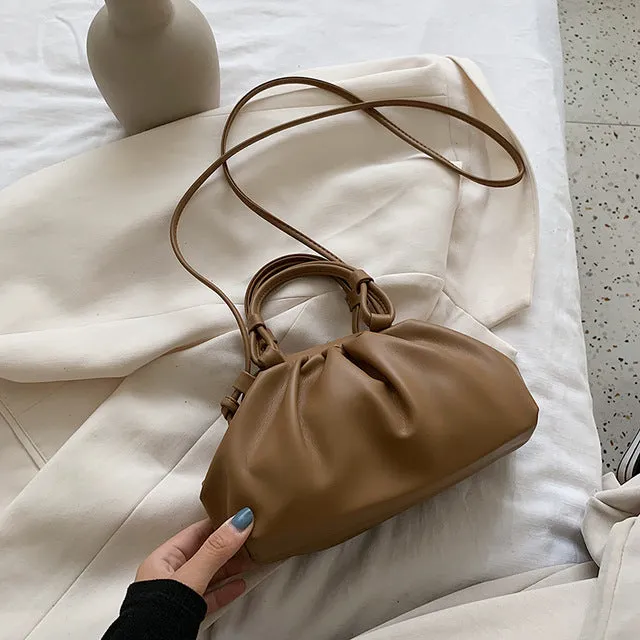 Cloud Bag With  Shoulder Handle Design Small PU Leather Crossbody Bags For Women 2020 Summer Female Elegant Shoulder Handbags