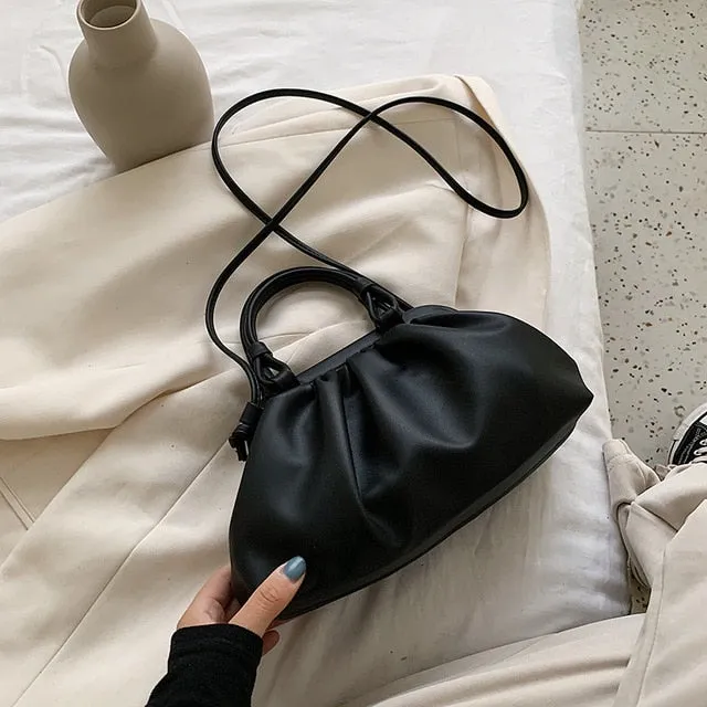 Cloud Bag With  Shoulder Handle Design Small PU Leather Crossbody Bags For Women 2020 Summer Female Elegant Shoulder Handbags