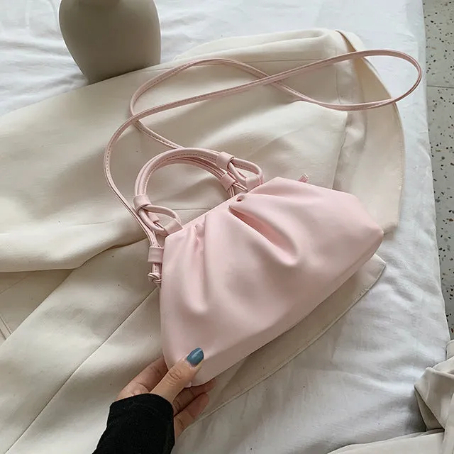 Cloud Bag With  Shoulder Handle Design Small PU Leather Crossbody Bags For Women 2020 Summer Female Elegant Shoulder Handbags
