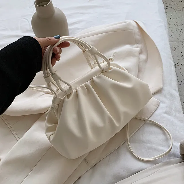 Cloud Bag With  Shoulder Handle Design Small PU Leather Crossbody Bags For Women 2020 Summer Female Elegant Shoulder Handbags
