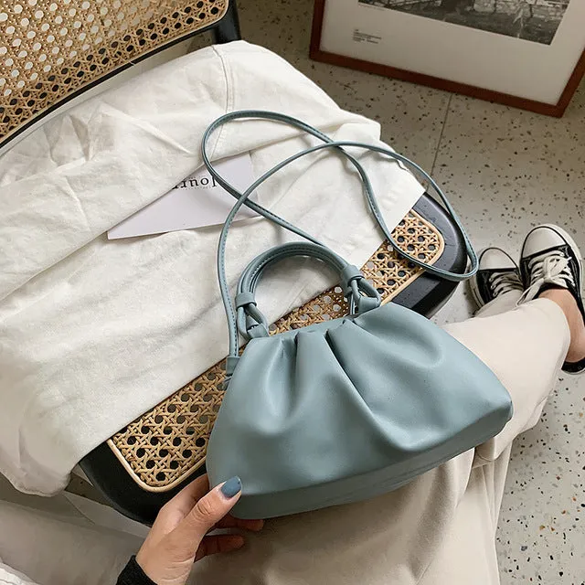 Cloud Bag With  Shoulder Handle Design Small PU Leather Crossbody Bags For Women 2020 Summer Female Elegant Shoulder Handbags