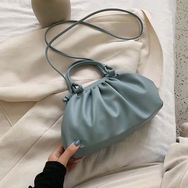 Cloud Bag With  Shoulder Handle Design Small PU Leather Crossbody Bags For Women 2020 Summer Female Elegant Shoulder Handbags