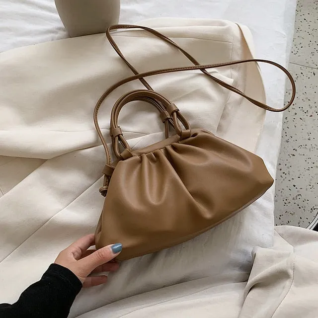 Cloud Bag With  Shoulder Handle Design Small PU Leather Crossbody Bags For Women 2020 Summer Female Elegant Shoulder Handbags