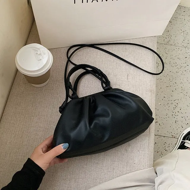 Cloud Bag With  Shoulder Handle Design Small PU Leather Crossbody Bags For Women 2020 Summer Female Elegant Shoulder Handbags
