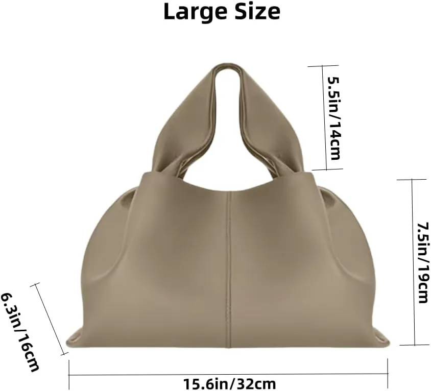 Cloud Shape Handbag and Purse Single Shoulder Crossbody Bag for Women (Grey,Large)