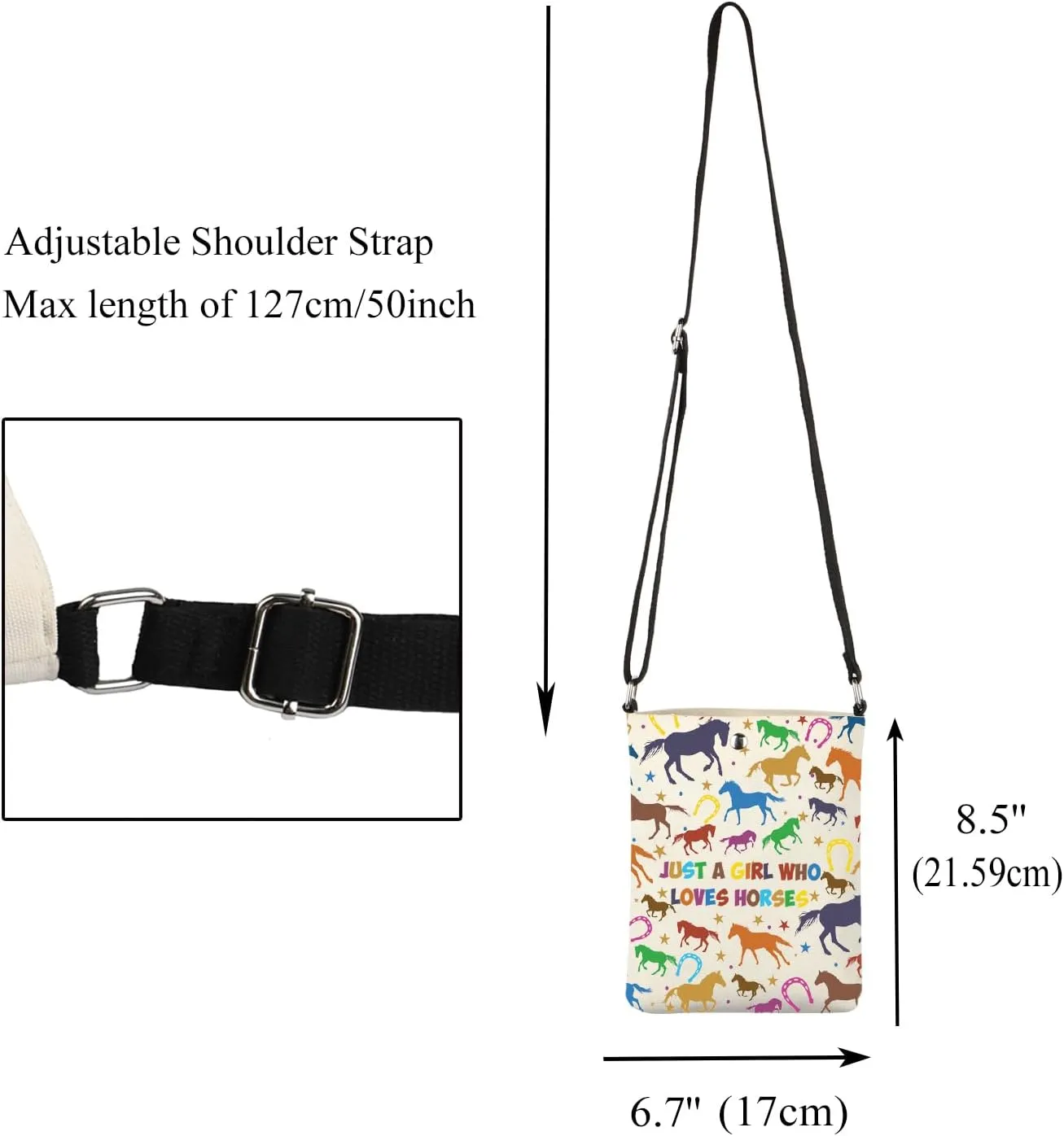 CMNIM Girls Horse Lovers Crossbody Bag - Horse Print Small Purse