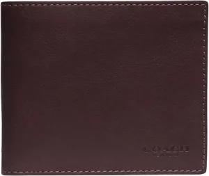 Coach Slim Billfold in Sport Calf, MAHOGANY, One Size