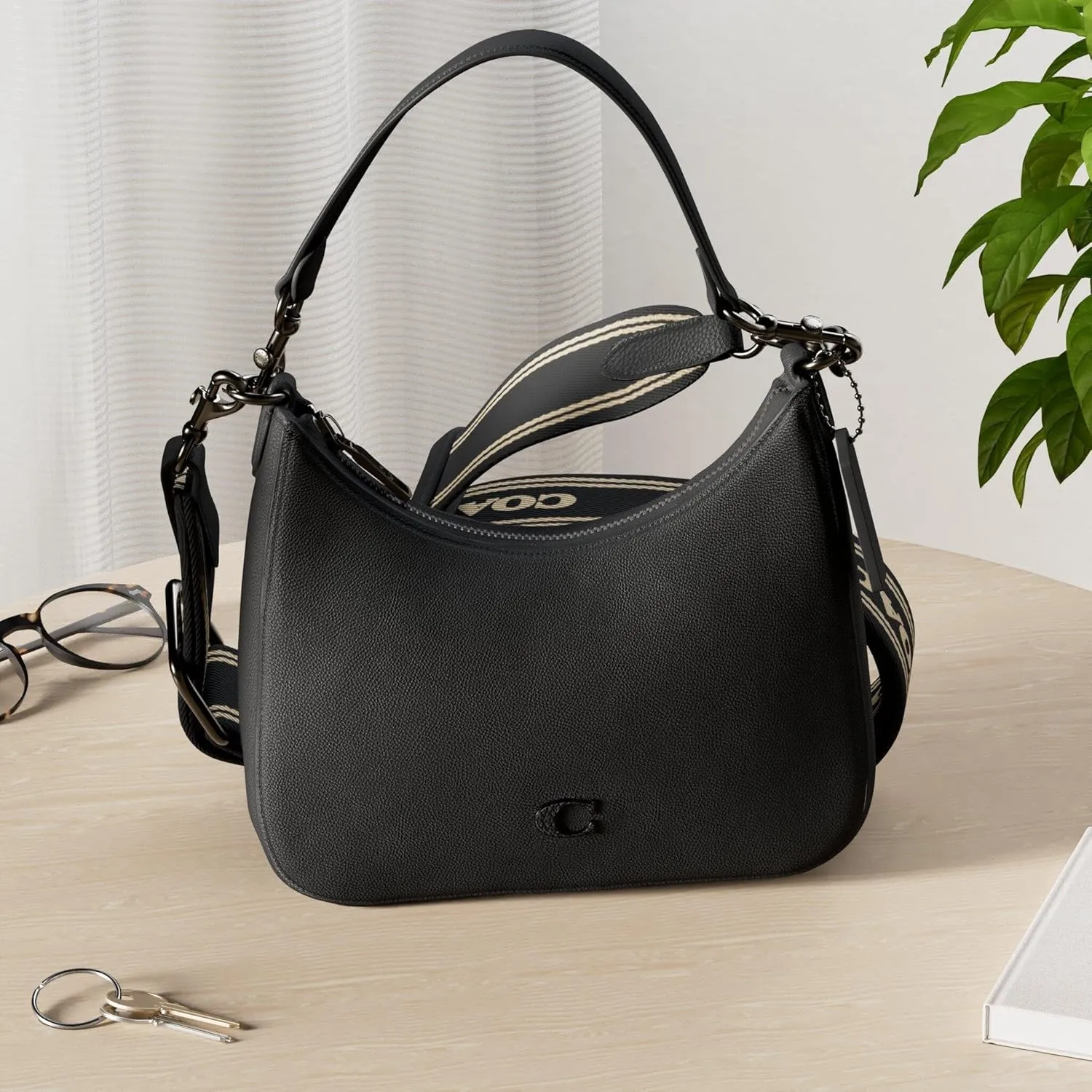 Coach Unisex Hobo Crossbody Bag in Crossgrain Leather