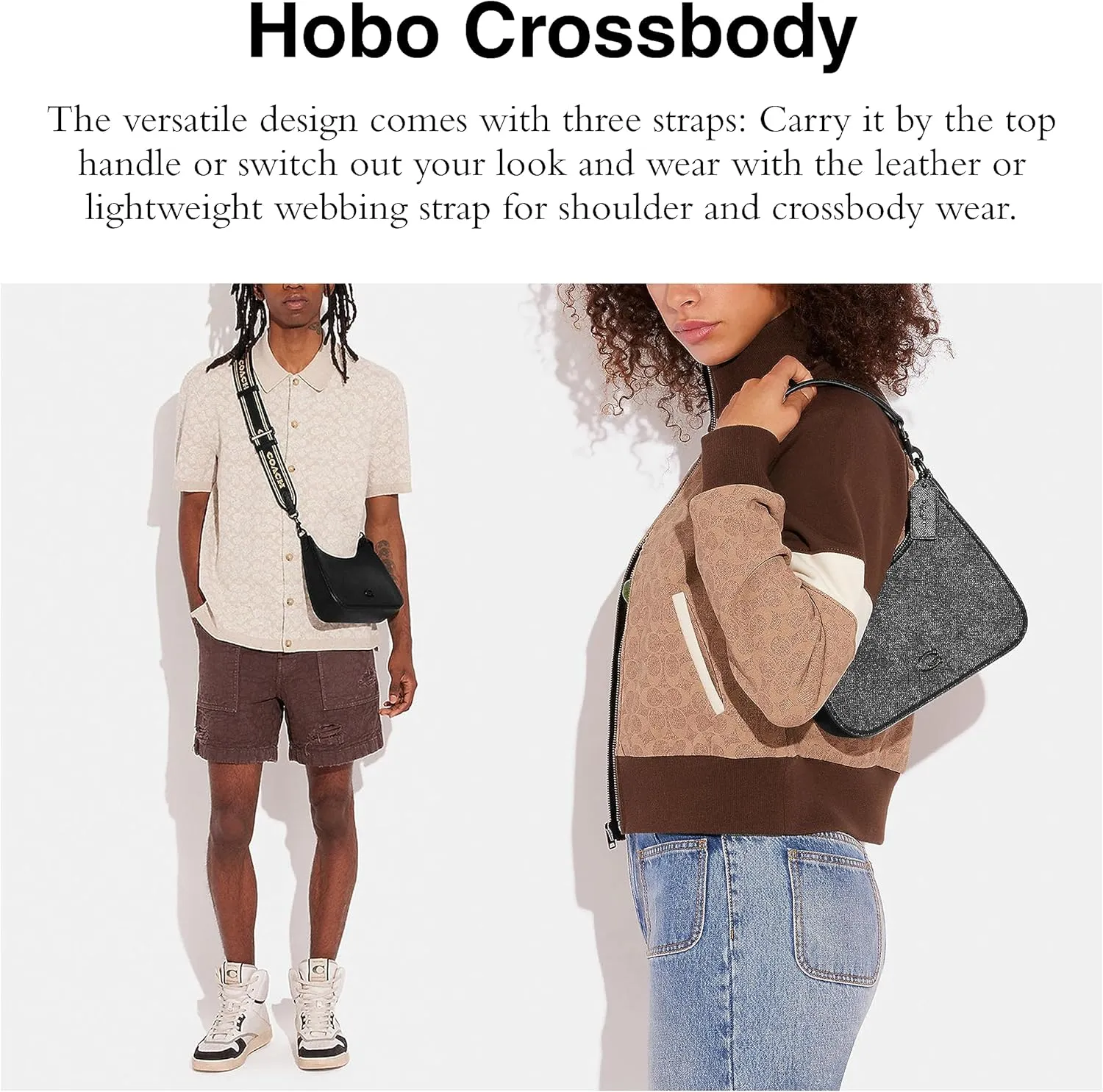 Coach Unisex Hobo Crossbody Bag in Crossgrain Leather