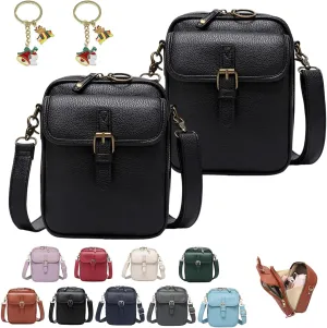 Collaboraten1 Crossbody Leather Bag, 2025 New Vintage Double Layer Urvashi Crossbody Leather Bag for Women