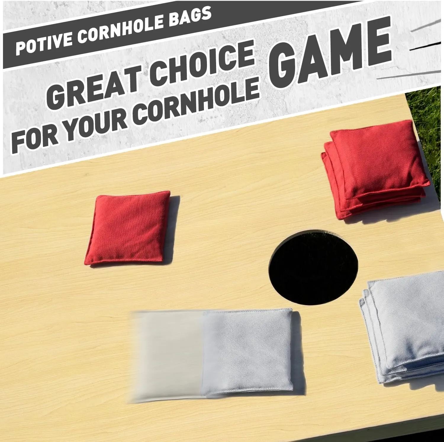 Cornhole Bags Set of 8 Regulation Corn Hole Bean Bags for Cornhole Game, Professional Weather Resistant Corn Hole Bags with Tote Bag