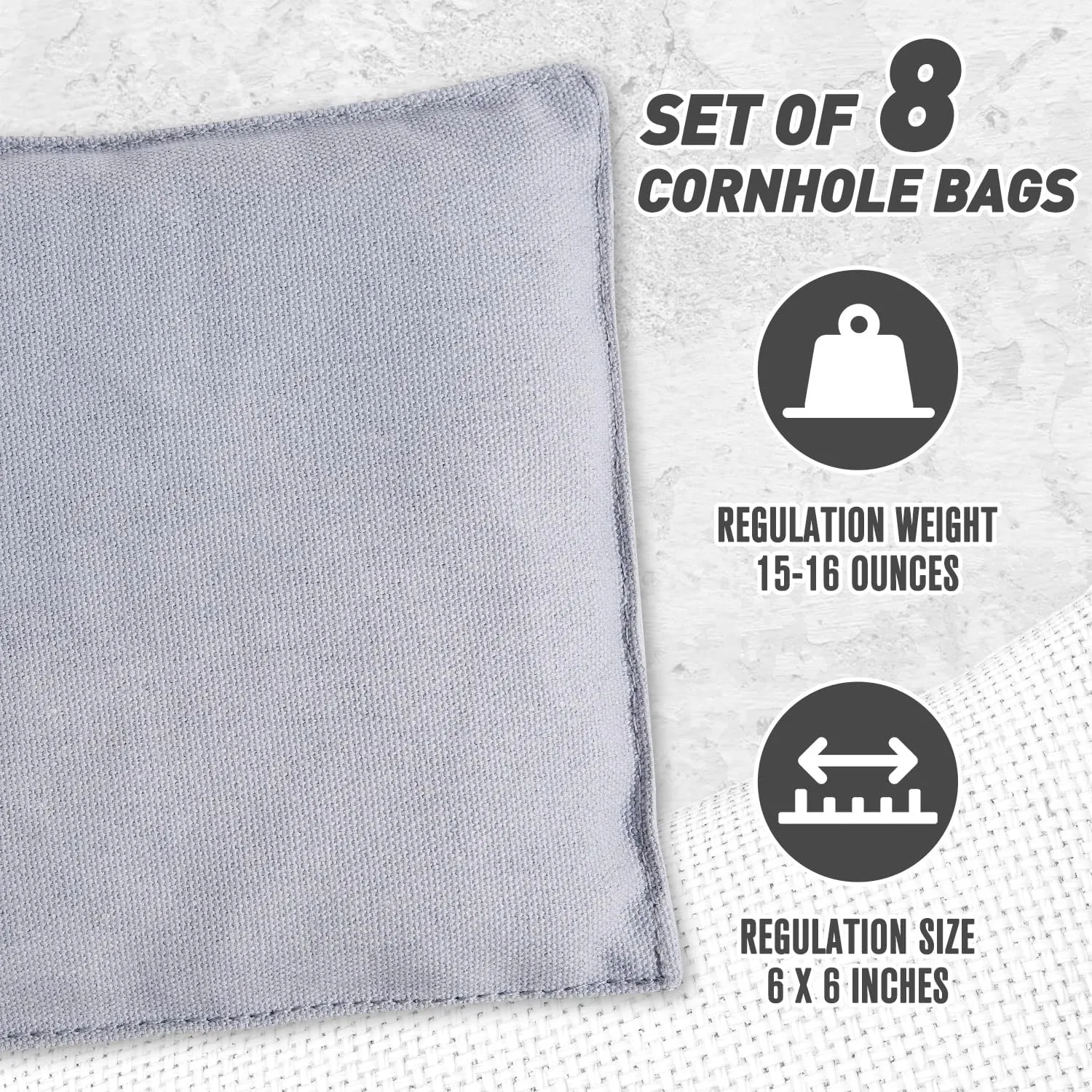 Cornhole Bags Set of 8 Regulation Corn Hole Bean Bags for Cornhole Game, Professional Weather Resistant Corn Hole Bags with Tote Bag