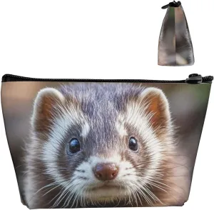 Cosmetic Bag Portable Makeup Bag Hairy Ferret Toiletry Bag Large Capacity Zipper Pouch Waterproof Toiletry Pouch Makeup Organizer Case for Women Men