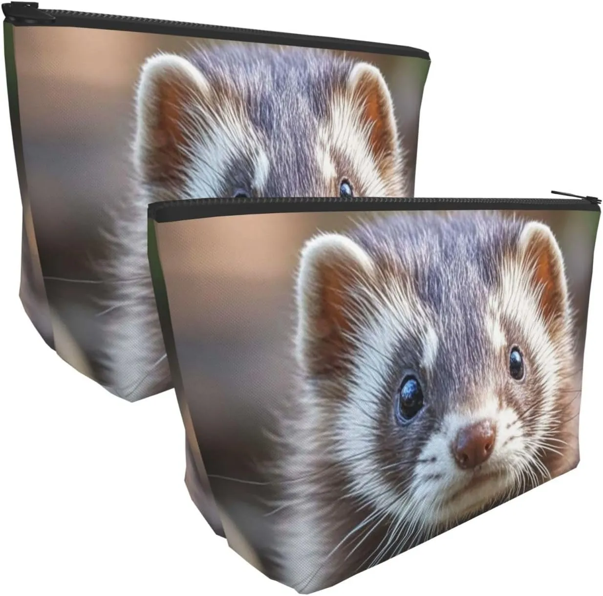 Cosmetic Bag Portable Makeup Bag Hairy Ferret Toiletry Bag Large Capacity Zipper Pouch Waterproof Toiletry Pouch Makeup Organizer Case for Women Men