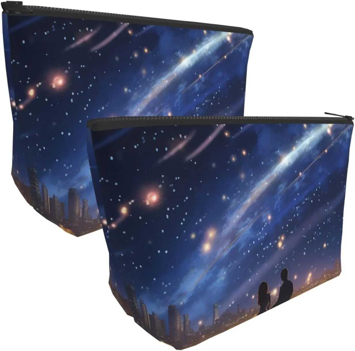 Cosmetic Bag Portable Makeup Bag Lovers Starlight Night Toiletry Bag Large Capacity Zipper Pouch Waterproof Toiletry Pouch Makeup Organizer Case for Women Men