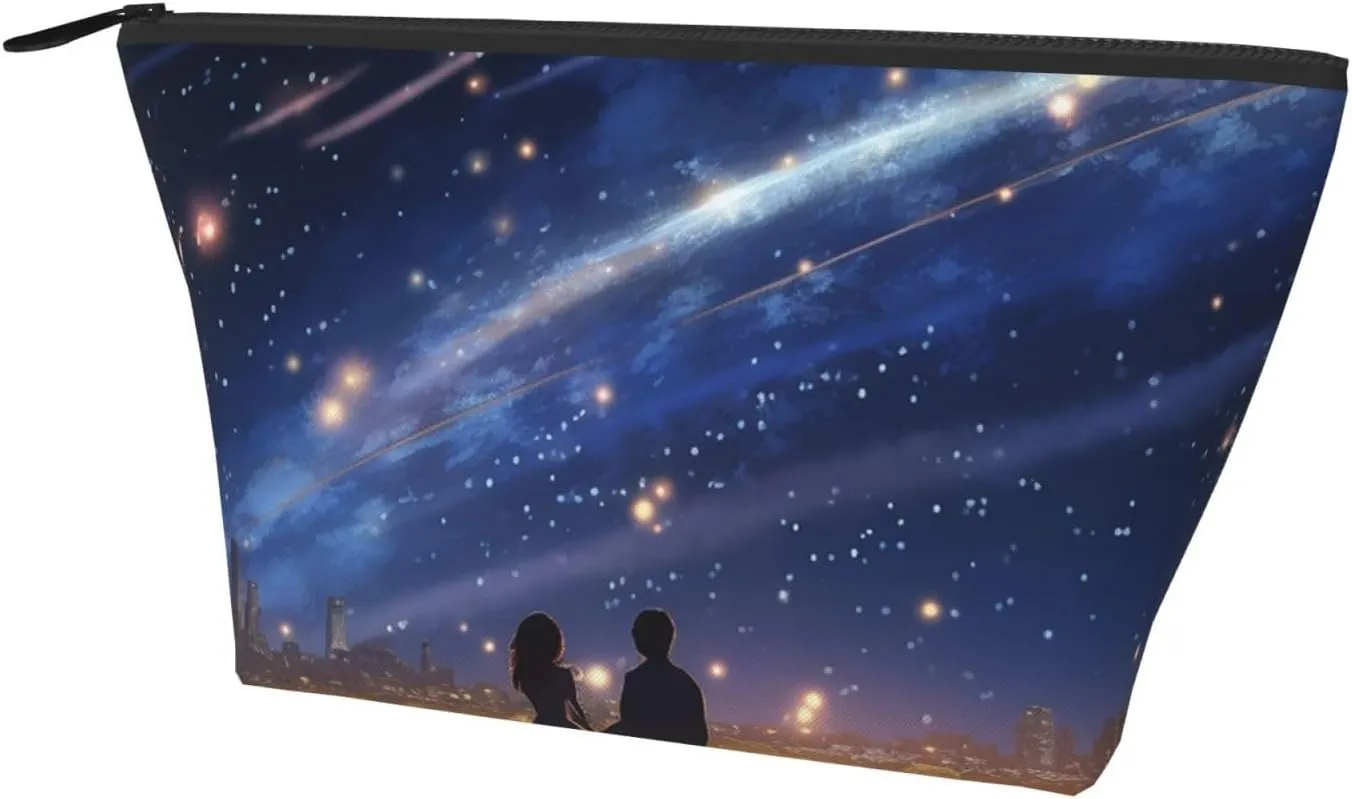Cosmetic Bag Portable Makeup Bag Lovers Starlight Night Toiletry Bag Large Capacity Zipper Pouch Waterproof Toiletry Pouch Makeup Organizer Case for Women Men