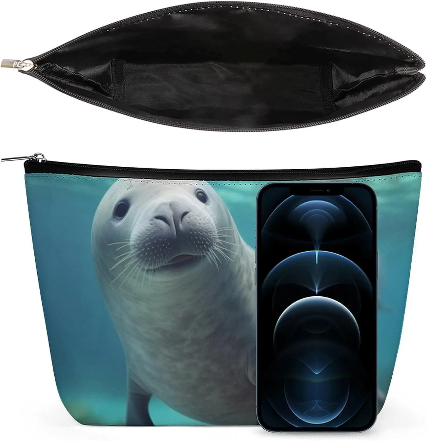 Cosmetic Bag Travel Makeup Bag Waterproof Toiletry Bag Cute Sea Animal Makeup Organizer Case Portable Toiletry Pouch Large Capacity Zipper Pouch for Women Men