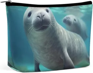 Cosmetic Bag Travel Makeup Bag Waterproof Toiletry Bag Cute Sea Animal Makeup Organizer Case Portable Toiletry Pouch Large Capacity Zipper Pouch for Women Men