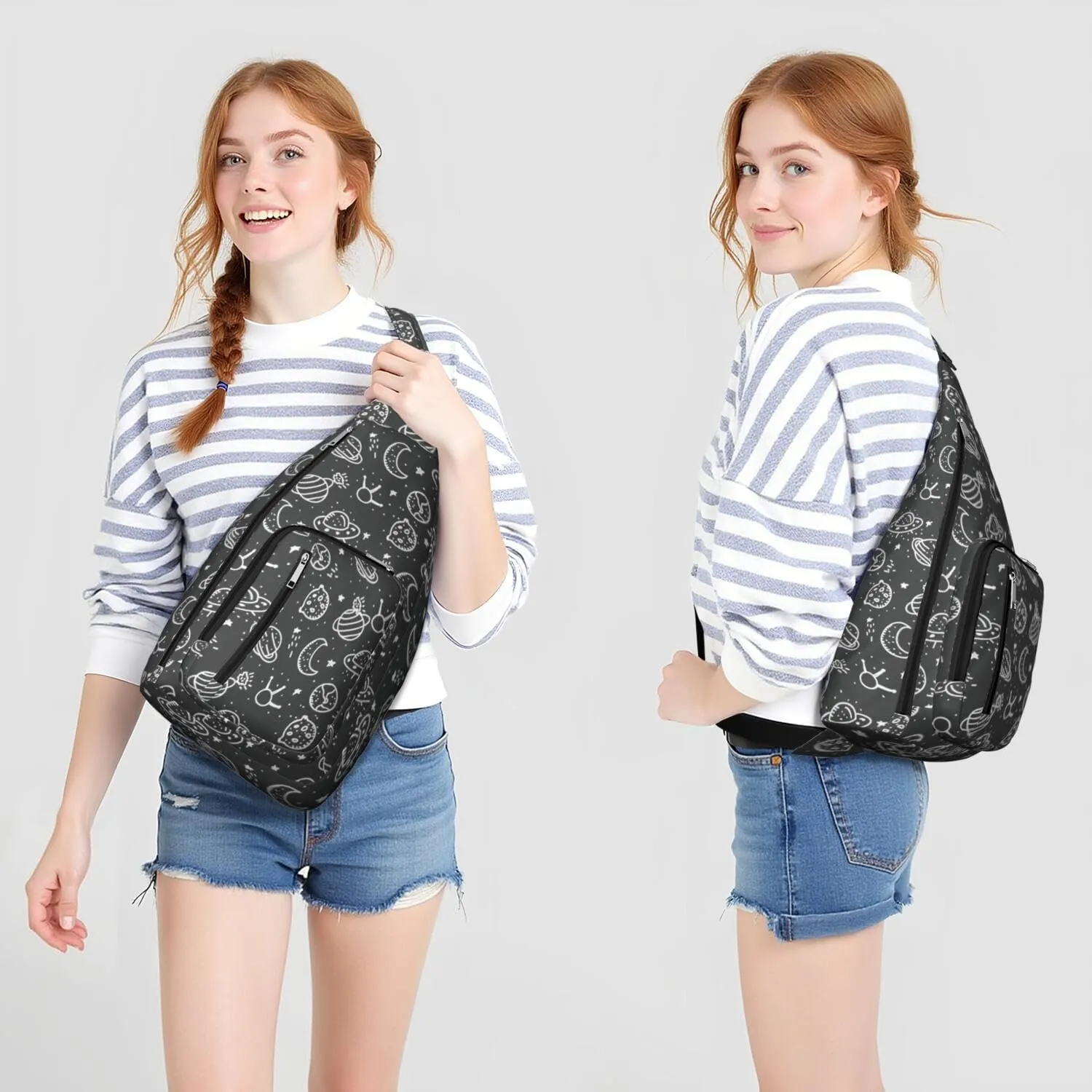 Cosmos Planet Space Crossbody Bag Daypack for Women Men Lightweight Waterproof Sling Bag Backpack Hiking Cycling