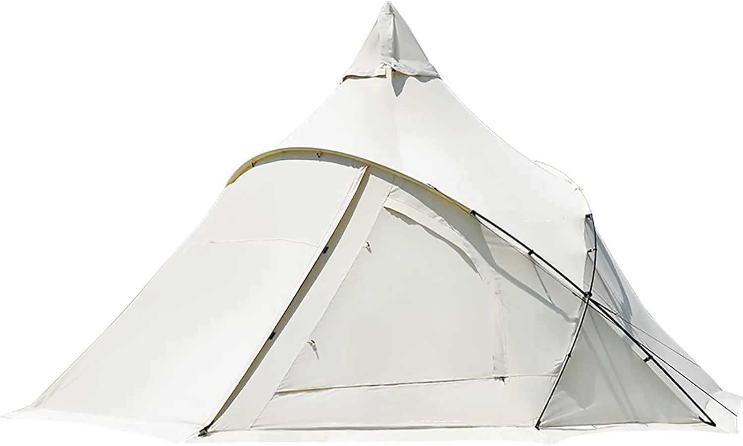 Cotton Pyramid Tent, 3-4 Person Canvas Yurt Tent, Wind Proof Anti-UV, with Carry Bag, for Camping Hiking Christmas Party