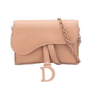 Creme Dior Nano Ultra Matte Calfskin Saddle Chain Pouch Crossbody Bag