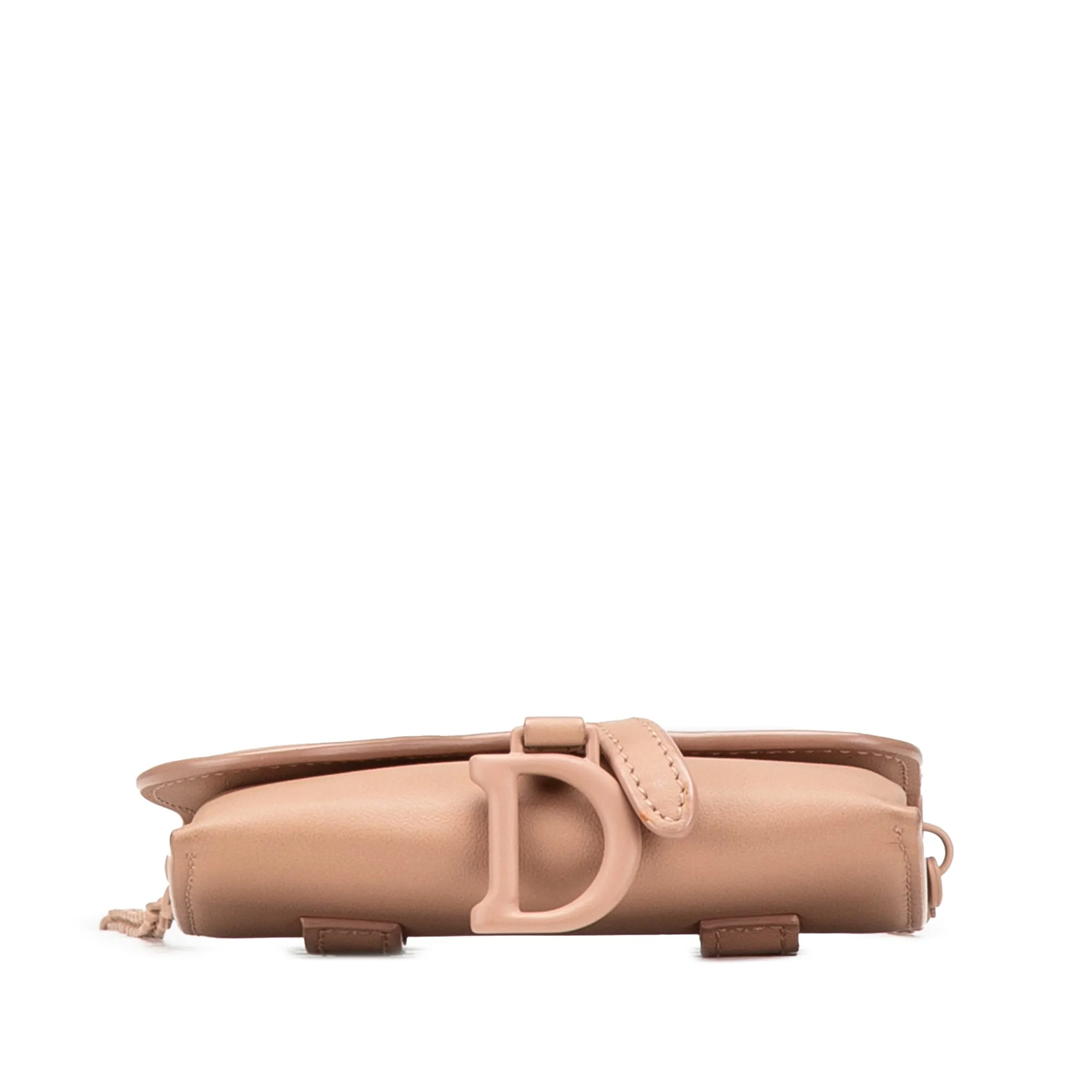 Creme Dior Nano Ultra Matte Calfskin Saddle Chain Pouch Crossbody Bag