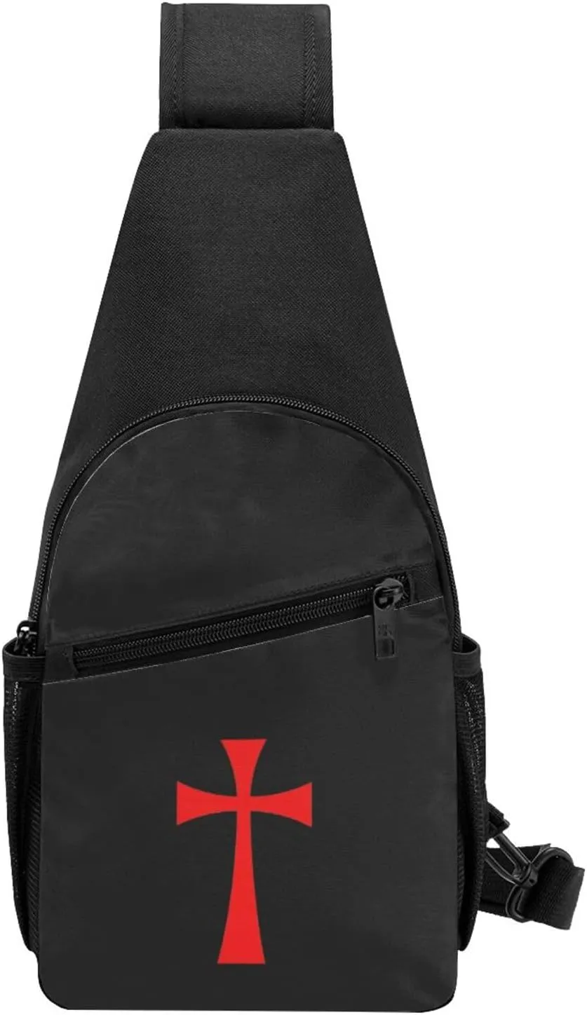 Cross Knights Templar Unisex Chest Bag Lightweight Crossbody Shoulder Bag Travel Pocket