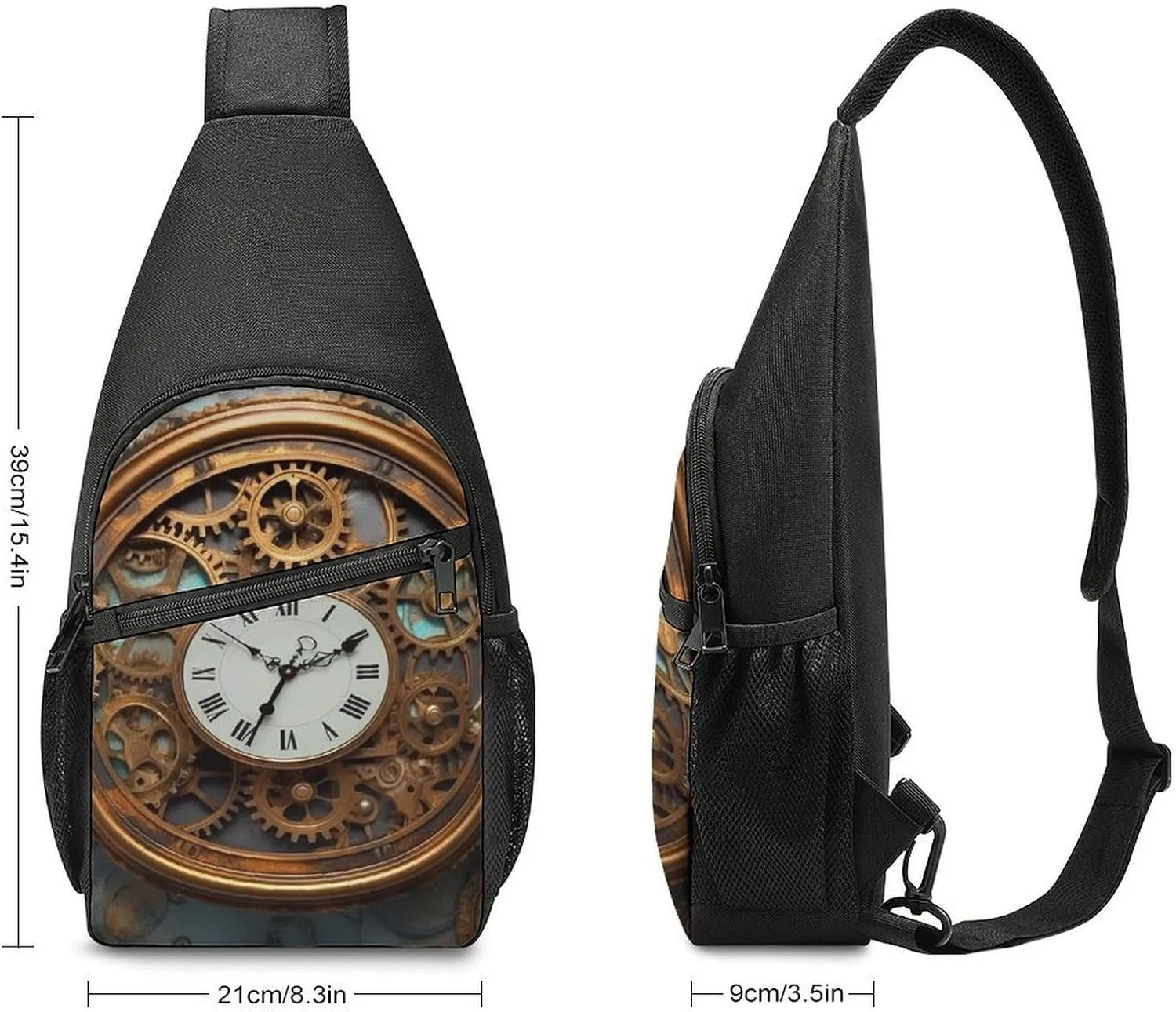 Crossbody Bag for Women Men Sling Bag Teal And Gold Marble Chest Bag Crossbody Adjustable Shoulder Bag