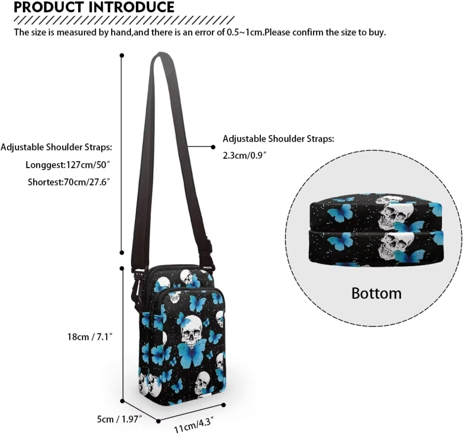 Crossbody Bag for Women Mini Messenger Bag Cell Phone Purse Sling Shoulder Bag with Double Pockets