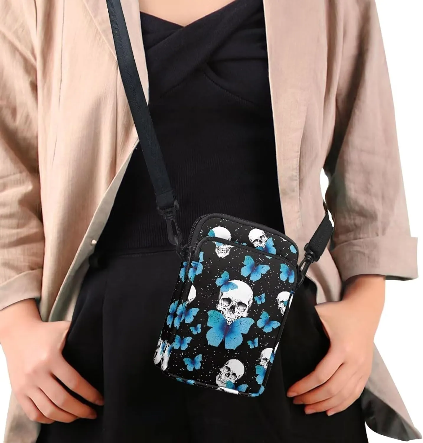 Crossbody Bag for Women Mini Messenger Bag Cell Phone Purse Sling Shoulder Bag with Double Pockets